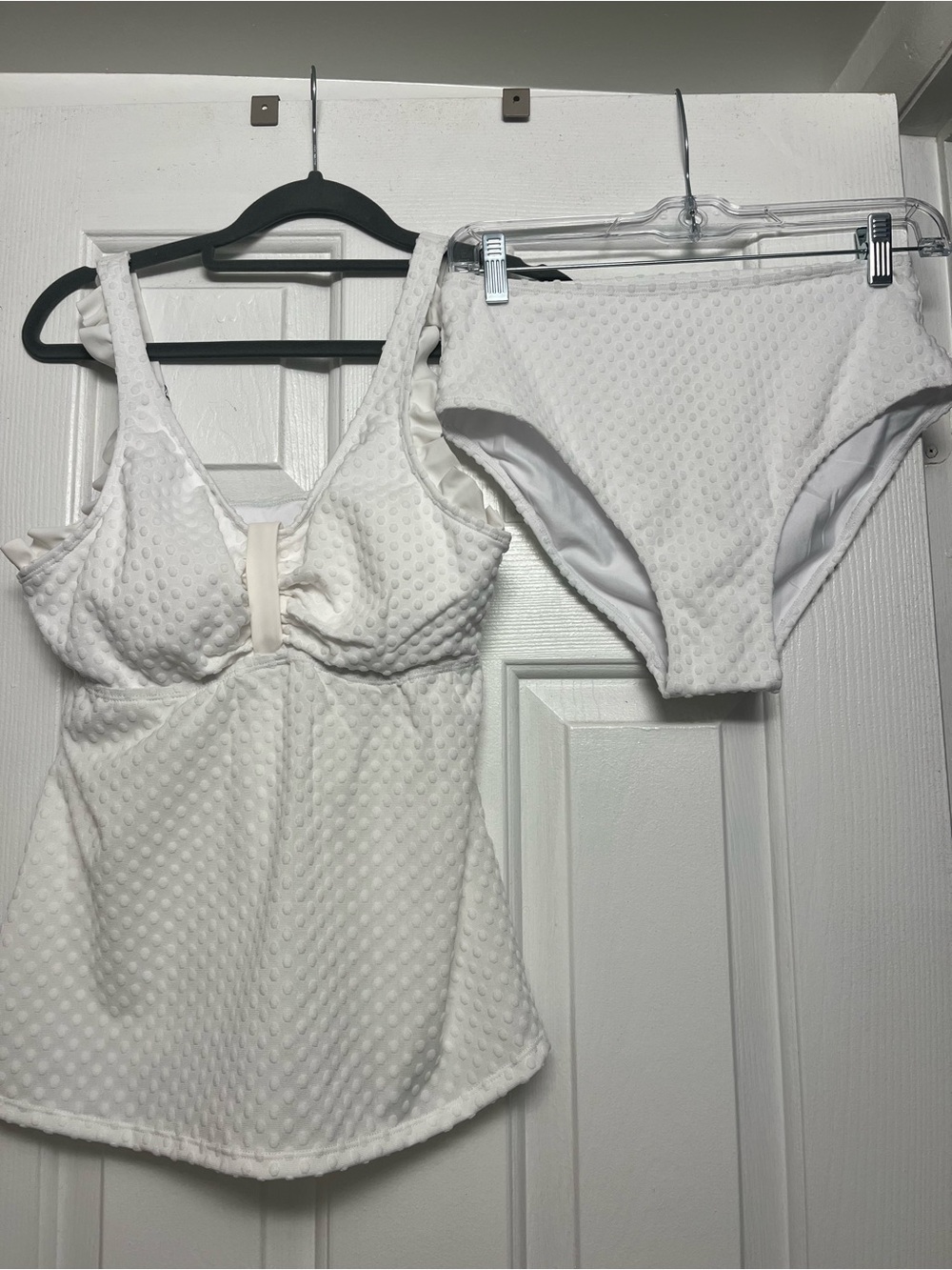 Textured White Two-Piece Swim Set